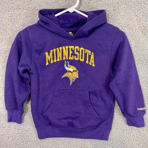 Minnesota Vikings NFL Kids Size 7 Vintage Reebok Hoodie Pullover Sweatshirt